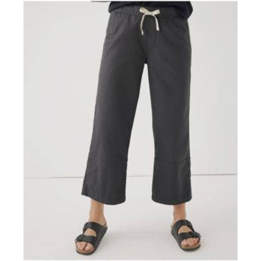 PACT Women's High Waist Wide-Leg Organic Cotton Daily Twill Crop Pant M